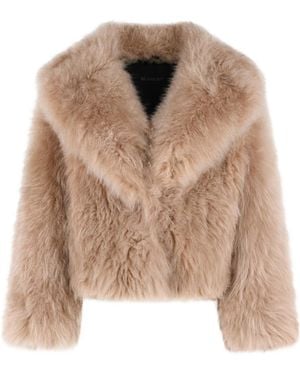 Blancha Cashmere And Fur Coat - Brown