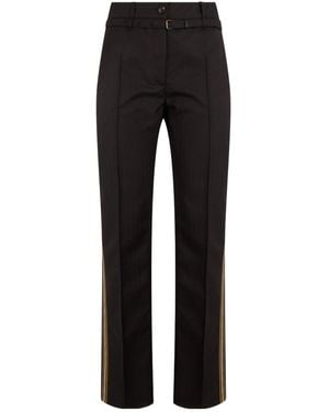Dries Van Noten Belted Side-Striped Pants - Black