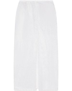Emporio Armani Long Drill Skirt With All-Over Micro Studs - White