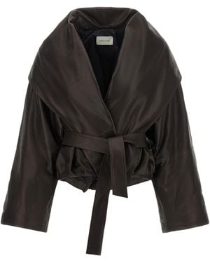 Magda Butrym Long-Sleeve Leather Jacket - Black