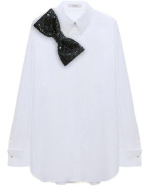 Dorothee Schumacher Bow Brooch Oversized Shirt - White