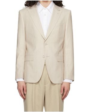 BOSS Single-Breasted Suit Jacket - Natural
