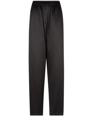Giorgio Armani Elastic-Waist Silk Pants - Black