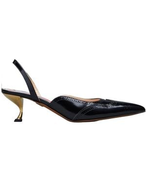 Thom Browne Pointed-Toe Slingback Pumps - Black