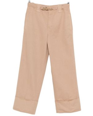 Twinset Belted Cuffed Pants - Natural