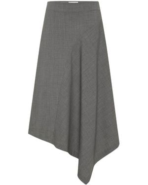 St. Agni Curved Patchwork Midi Skirt - Grey