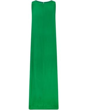 STAUD Sleeveless Satin Column Gown - Green