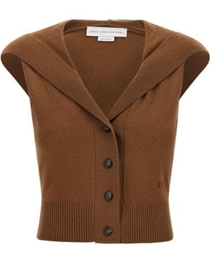Stella McCartney Cozy Knit Hood Top - Brown