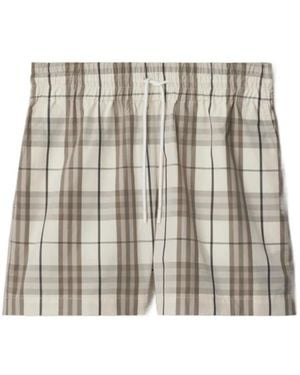 Burberry Checked Drawstring Shorts - Metallic