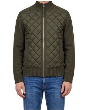 Moncler Quilted Knit Cardigan - Grey