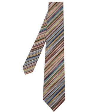 Paul Smith 'Signature Stripe' Silk Tie - White