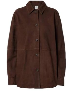 TOTEME Suede Overshirt - Brown