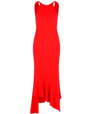 ANDAMANE Asymmetrical Hem Skirt - Red