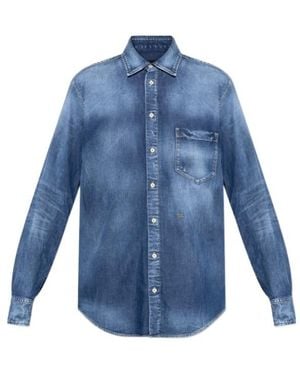 DSquared² Button-Up Denim Shirt - Blue