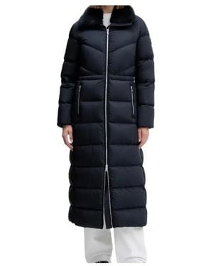 Moose Knuckles Fur-Trim Longline Jacket - Black