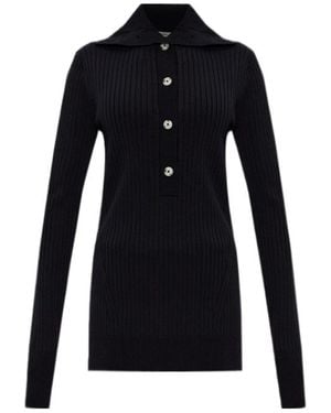 Entire studios Ribbed Polo Knitted Top - Blue