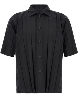 Issey Miyake Edge Short-Sleeve Shirt - Black