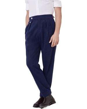 Brunello Cucinelli Buckle Detailed Trousers - Blue