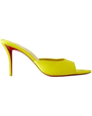 Christian Louboutin Apostropha 80 Satin Mules - Yellow