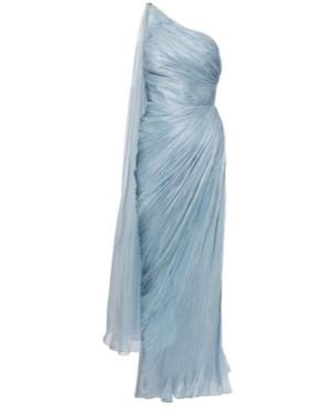 Maria Lucia Hohan Florencia One-Shoulder Silk Gown - Blue