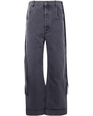 Ann Demeulemeester Wide-Leg Cotton Jeans - Blue