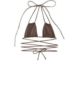Saint Laurent Halterneck Wrap Around Bikini Top - Multicolour