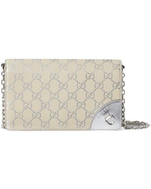 Gucci Gg Emblem Wallet On Chain - White