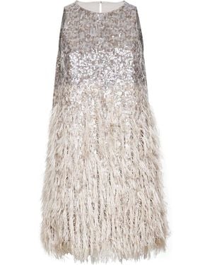 Brunello Cucinelli Fil Coupé Dazzling Dégradé Minidress - White