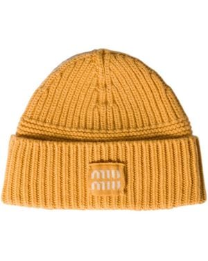 Miu Miu Wool And Cashmere Beanie - Orange