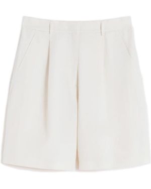 Weekend by Maxmara Pleated Tailored Shorts - White