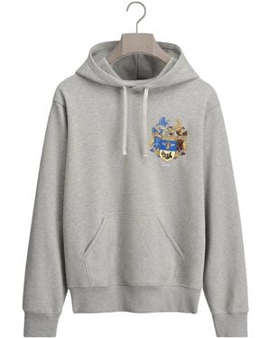 Dior Hooded Sweatshirt With Blason Embroidery, Relaxed Fit - Grey