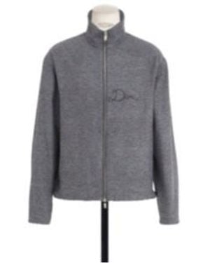 Dior Zipped Shirt With Ribbon Embroidery - Gray