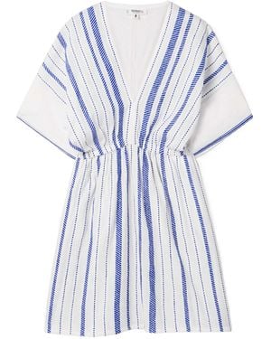 lemlem Alem Striped Cotton-Blend Voile Mini Dress - Blue