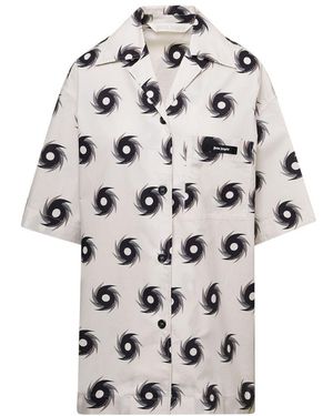 Palm Angels Hurricsnr Oversized Bowling Shirt - White
