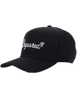 DSquared² Logo Embroidered Baseball Cap - Black