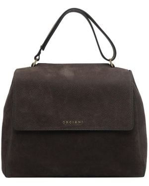 Orciani Sveva Medium Top Handle Shoulder Bag - Black