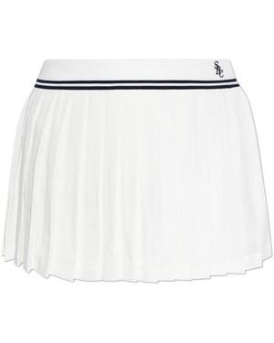 Sporty & Rich Pleated Elasticated Waistband Skirt - White