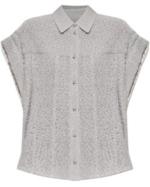 IRO Samyra Textured Button-Fastening Shirt - Gray