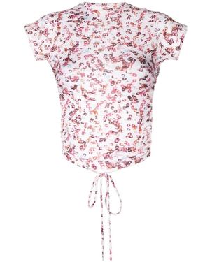 Isabel Marant Isabel Marant Étoile Cut-Out Short-Sleeved Top - Pink