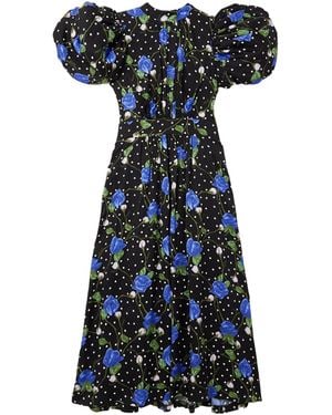 ROTATE BIRGER CHRISTENSEN Stripped Printed Dress With No Back Coverage - Blue