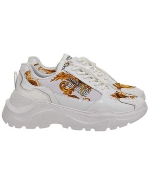 Versace Jeans Couture Barocco Printed Lace-Up Trainers - Grey