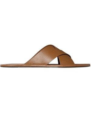 The Row Malick Cross Sandals - Brown