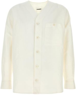 Jil Sander V-Neck Buttoned Shirt - White