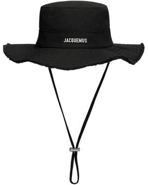 Jacquemus Frayed-Brim Bucket Hat - Black