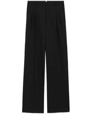 Ami Paris Low Waist Wide Trousers - Black
