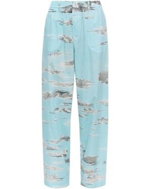 Moschino Wide-Leg Casual Pants - Blue