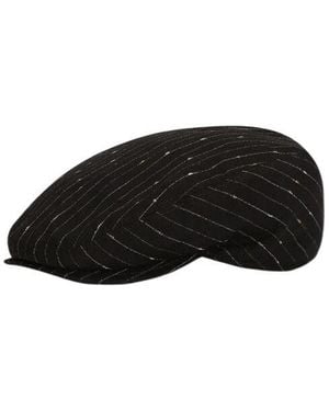 Dolce & Gabbana Pinstripe Flat Cap Hat - Black