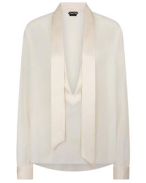 Tom Ford Long-Sleeve Blouse - White