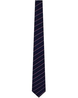 Giorgio Armani Striped Silk Tie - Blue