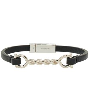 Ferragamo Gancini Leather Bracelet (18Cm) - White